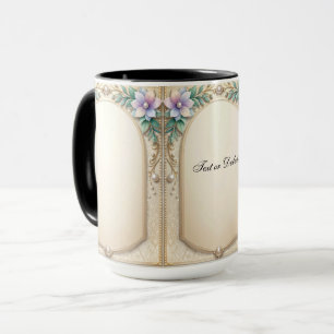 Caneca com Moldura Floral Decorativa