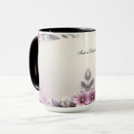 Caneca com Moldura Floral Rosa