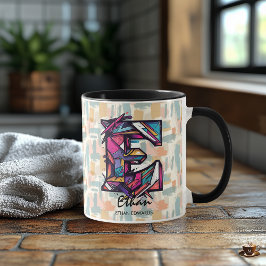 Caneca com Monograma Geométrico Marcante - E para