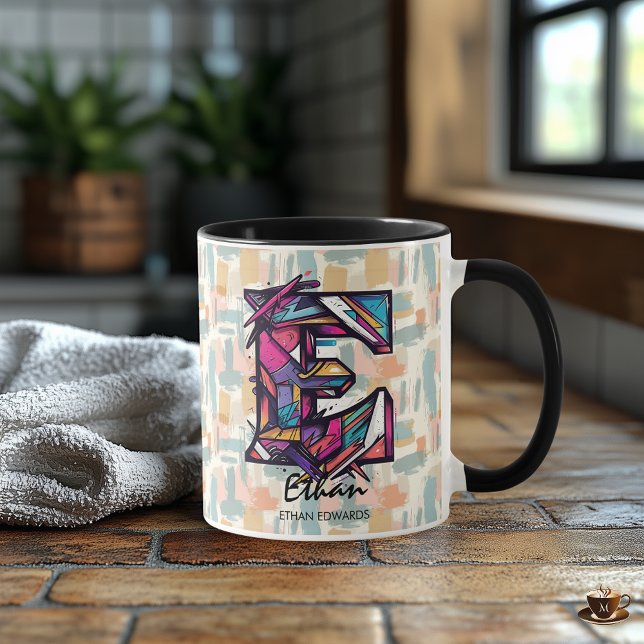 Caneca com Monograma Geométrico Marcante - E para  (Criador carregado)