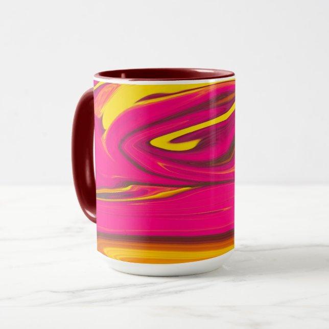 Caneca com Névoa Laranja e Redemoinho Marrom (Frente Esquerda)