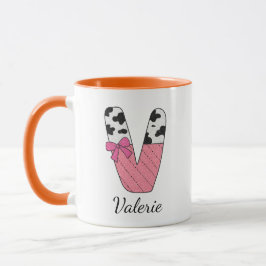 Caneca com Nome Inicial Personalizado | Letra V da