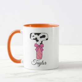 Caneca com Nome Inicial Personalizado | Letra Vaca