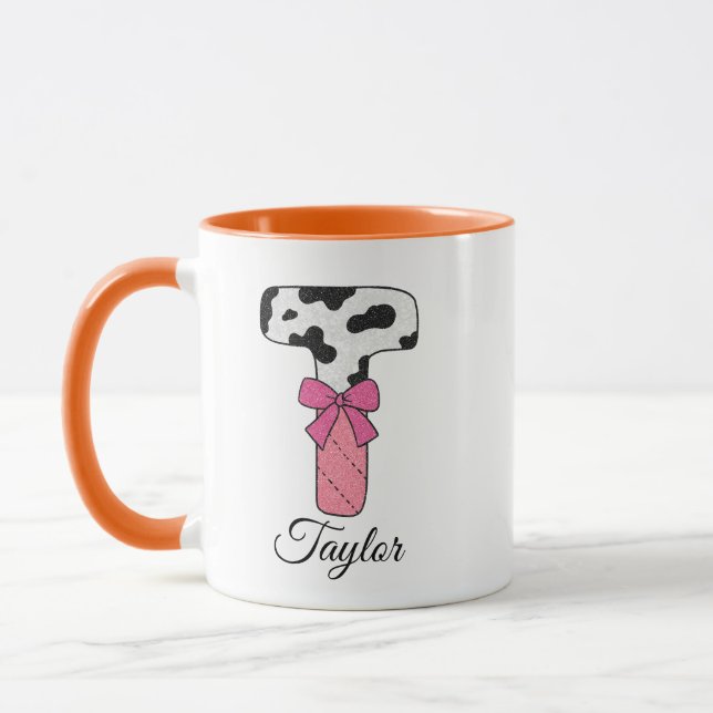 Caneca com Nome Inicial Personalizado | Letra Vaca (Esquerda)
