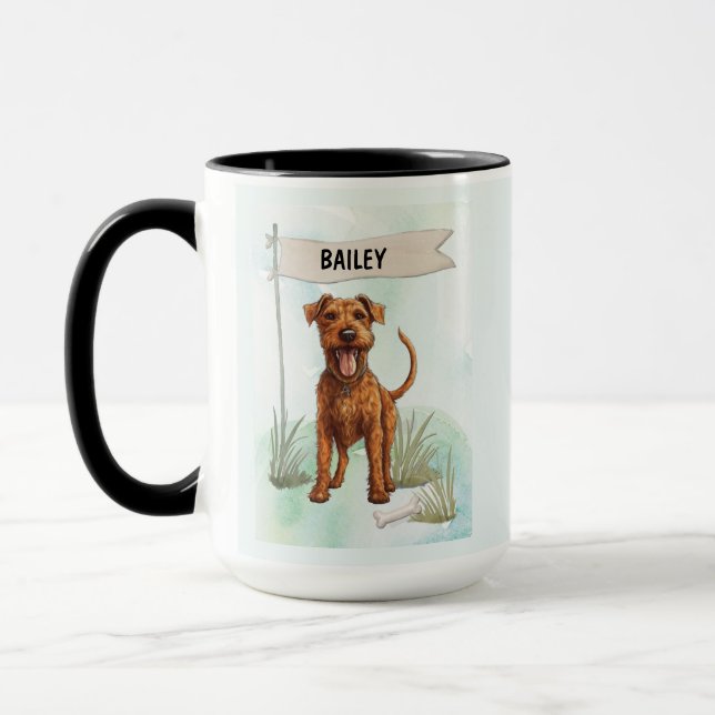 Caneca com Nome Personalizado de Terrier para Aman (Esquerda)