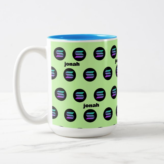 caneca com nome solana crypto trade café Mug (Esquerda)
