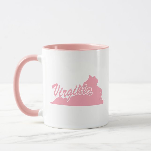 Caneca com o Estado de Virgínia Cor-de-Rosa (Esquerda)
