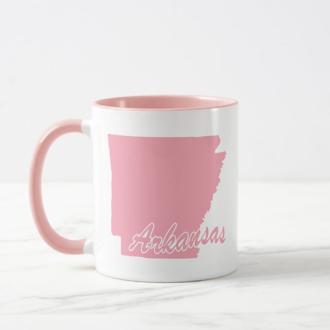 Caneca com o Estado do Arkansas em Rosa (Esquerda)