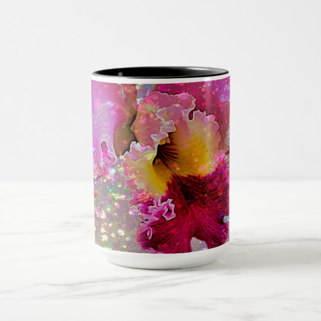 Caneca com Orquídea Pintada à Mão (Centro)