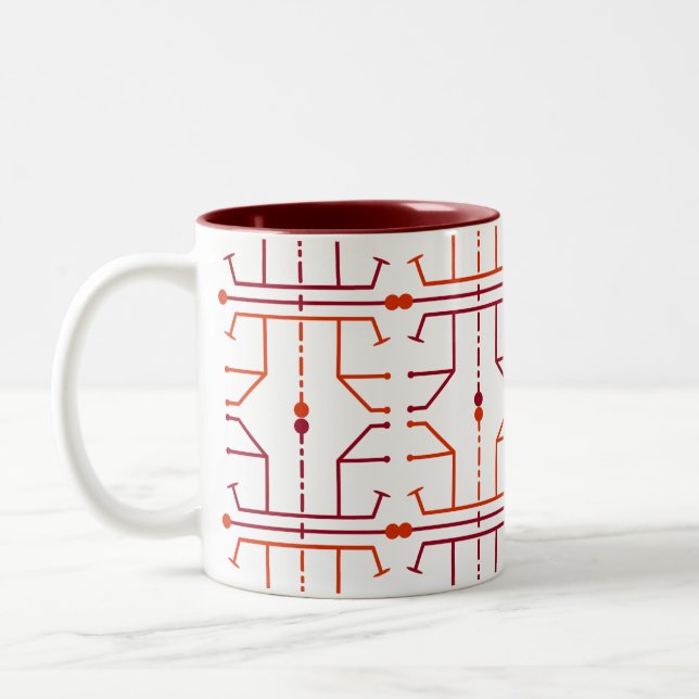 Caneca com Padrão Abstrato de Hieróglifos (Esquerda)