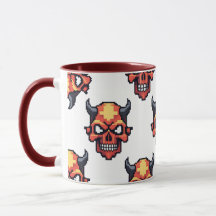 Caneca com Padrão Clássico de Caveira de Diabo Pix