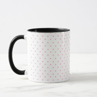 Caneca com Padrão de Coração Rosa Minimalista