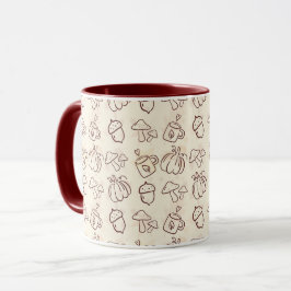 Caneca com Padrão de Desenho de Colheita de Outono