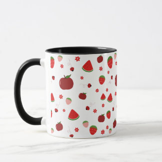 Caneca com Padrão de Frutas Fofo | Caneca Estética