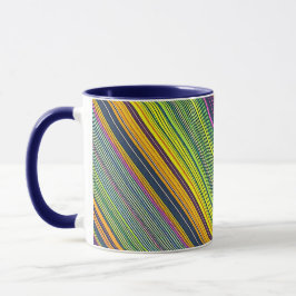 Caneca com padrão de linha colorida