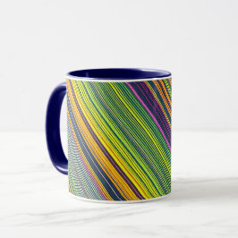 Caneca com padrão de linha colorida