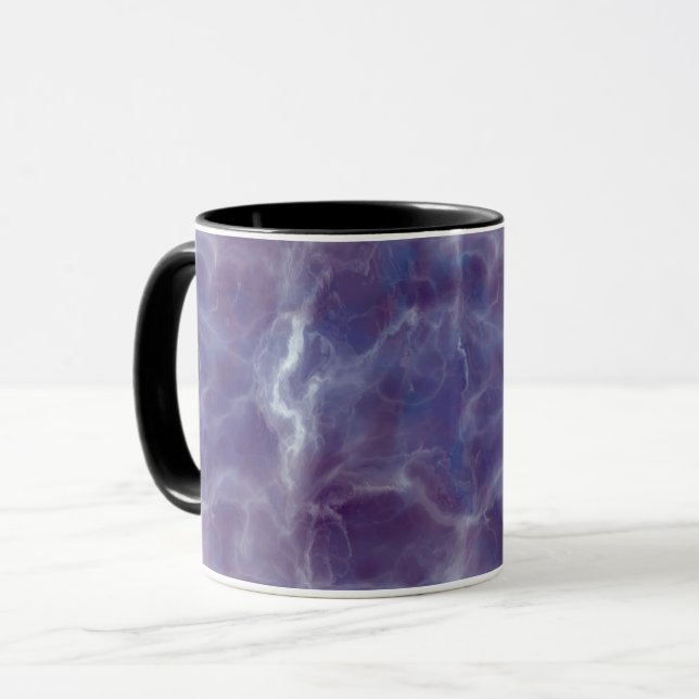 Caneca com Padrão de Mármore Violeta Elegante (Frente Esquerda)