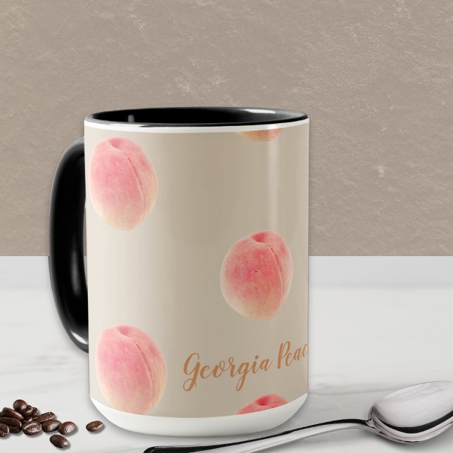 Caneca com Padrão de Pêssego da Geórgia (Personalized Georgia Peach mug is perfect to show off your love for Georgia or as a special gift!)