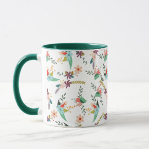 Caneca com Padrão Floral de Outono