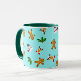 Caneca com padrão natalino fofo e contínuo