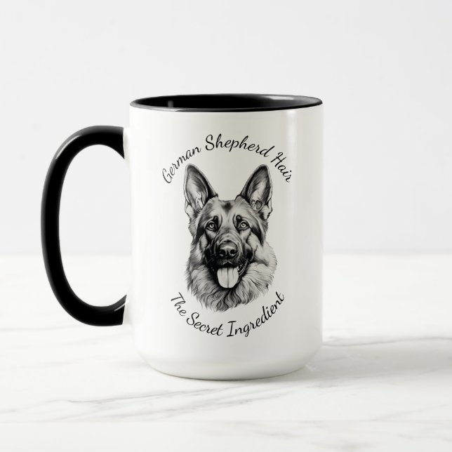 Caneca com Pelo de Pastor Alemão como Ingrediente  (Esquerda)