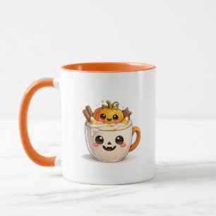 Caneca com Personagem Kawaii Fofo em um Copo