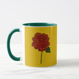 Caneca com Pintura à Mão de Rosa Festiva