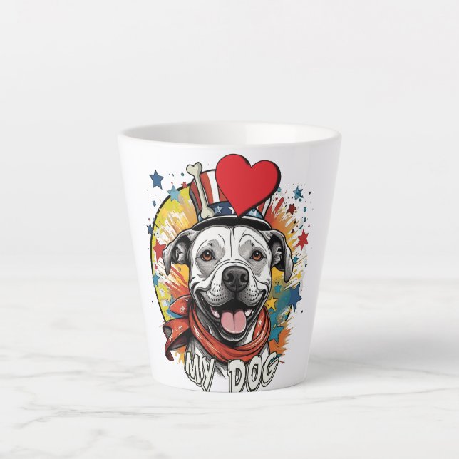 caneca com pitbull sorridente (Frente)