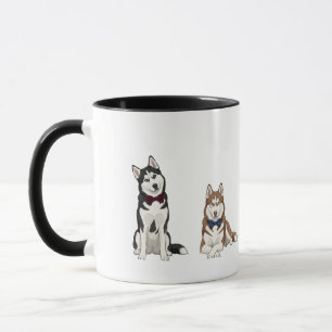 Caneca com poses de cachorro com gravata borboleta