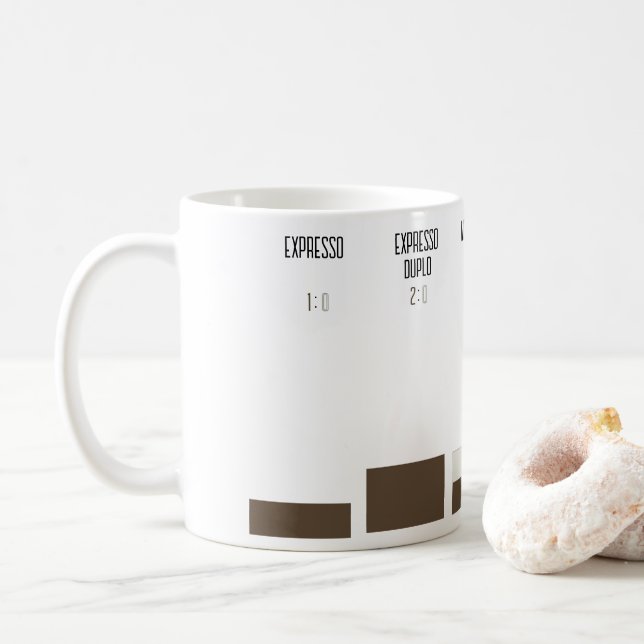 Caneca com proporções de receitas de café (Com Donut)