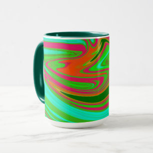 Caneca com Redemoinho Verde e Marrom