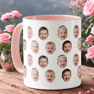 Caneca com Rosto de Bebê Fofo e Fotos Personalizad