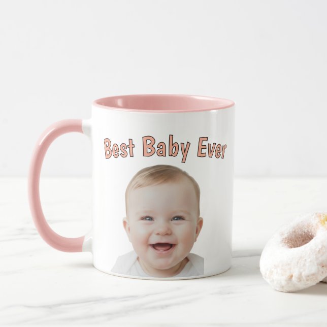 Caneca com Rosto de Bebê Personalizado – Foto Pers (Com Donut)