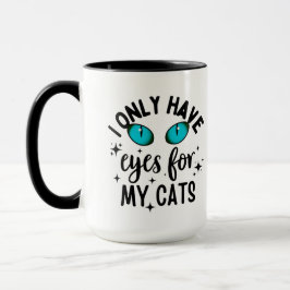Caneca com Rosto de Gato de Olhos Azuis, Caneca de