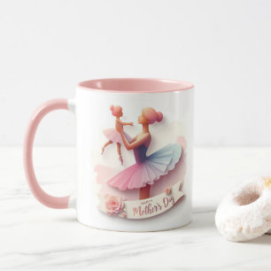 Caneca com silhueta de Mãe Bailarina em Aquarela F