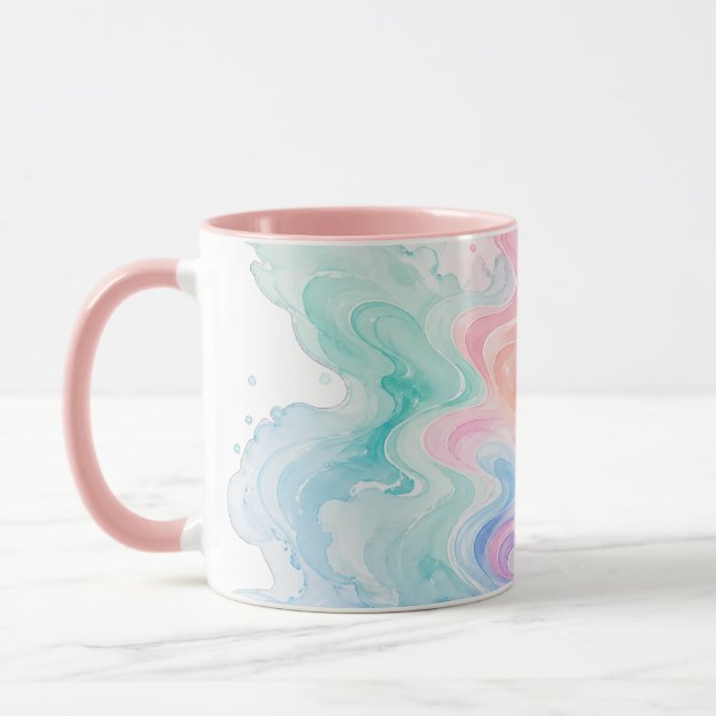 Caneca com Sombreado em Mármore Pastel (Esquerda)