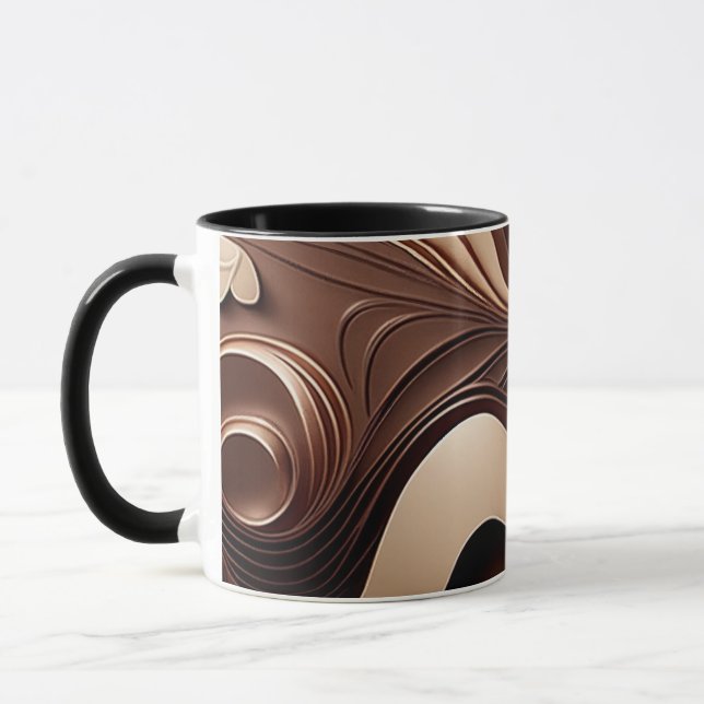 Caneca com tema chocolate - Arte criativa de cacau (Esquerda)