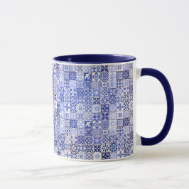 Caneca com teste padrão português dos azulejos -