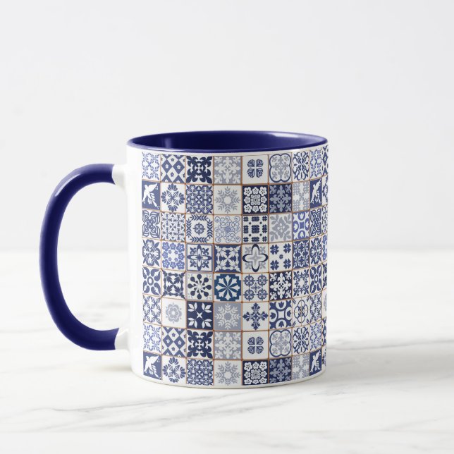 Caneca com teste padrão português dos azulejos - (Esquerda)