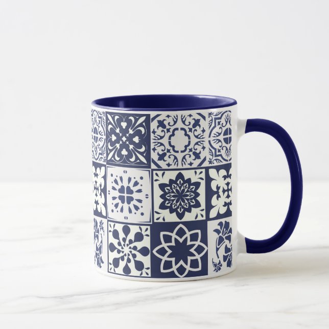 Caneca com teste padrão português dos azulejos - (Direita)