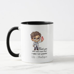 Caneca Com todo o coração eu tomo cardiologista Personali