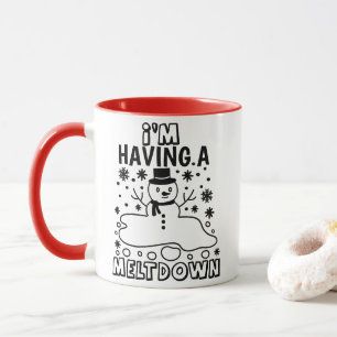 Caneca Com um Meldown   Engraçado Natal Snowman Humor