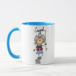 Caneca com Vaqueira de Palitinhos com Laço