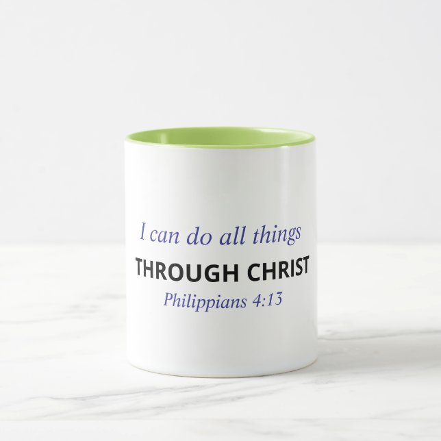 Caneca com Versículo Bíblico Cristão - Filipenses  (Centro)