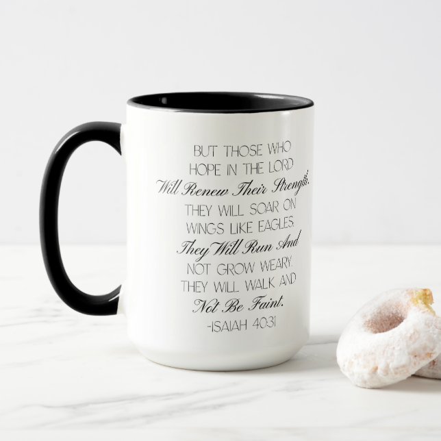 Caneca com versículo bíblico de esperança Isaías 4 (Com Donut)