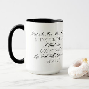 Caneca com versículo bíblico de esperança Miquéias