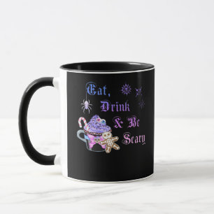 Caneca Coma, Beba E Seja Assustador Estilo Hexmas Legal Ú