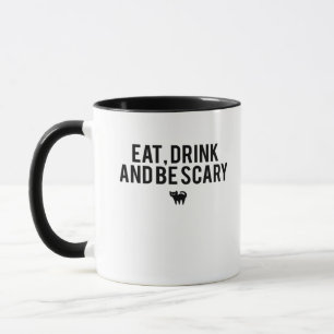 Caneca Coma Beba E Seja Assustador Texto de Fã de Hallowe