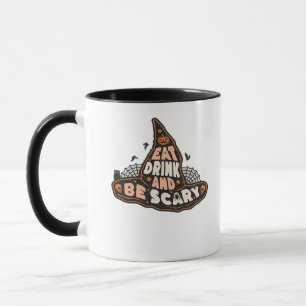 Caneca Coma Beba E Seja Assustadora Bruxa Somente Present