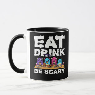 Caneca Coma Beba Seja Assustador Monstro Halloween Criati